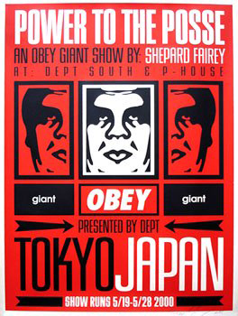 Shepard Fairey_obey Tokyo_Show_Power_to_the_Posse_2001