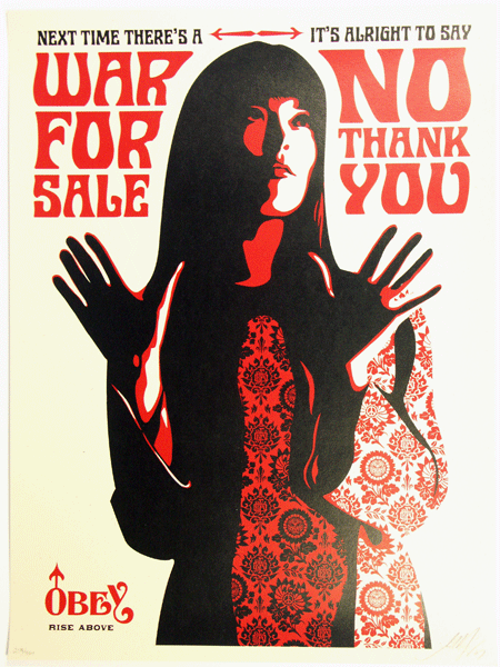 SHEPARD FAIREY obey war for sale cream_ Kirk_Pedersen_projects