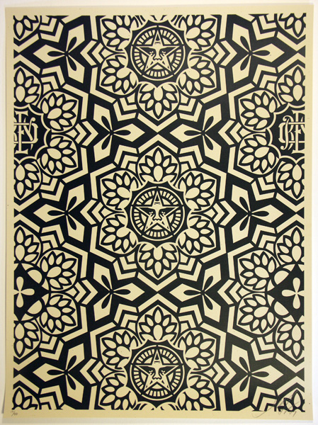 SHEPARD FAIREY obey GIANT YEN PATTERN BLACK WHITE_ Kirk_Pedersen_projects