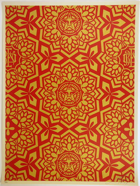 SHEPARD FAIREY obey GIANT YEN PATTERN RED GOLD_ Kirk_Pedersen_projects